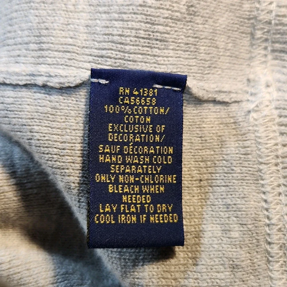 Polo Ralph Lauren Mens 100% Cotton Crew Neck Pullover‎ Sweater Size L Gray/Blue